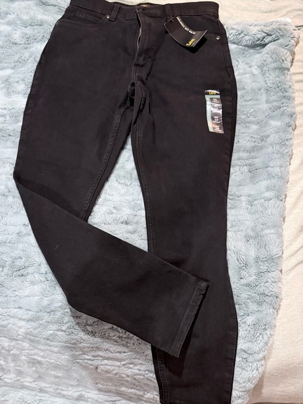 Lee Ultra Lux Black Skinny Jeans Size 10 Medium NWT